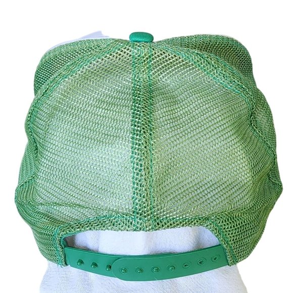 Vintage Showboat Snapback Trucker Hat Cap Green White I Want Less to do More Tim - Picture 3 of 6
